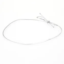Elasticated Silver Cord Loop with Tied Bow